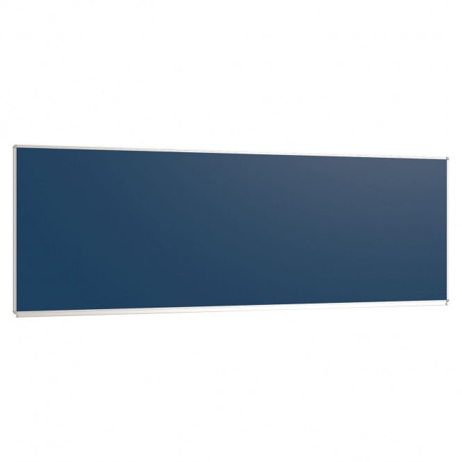 Wandtafel Stahlemaille blau, 300x100 cm, mit durchgehender Ablage, 